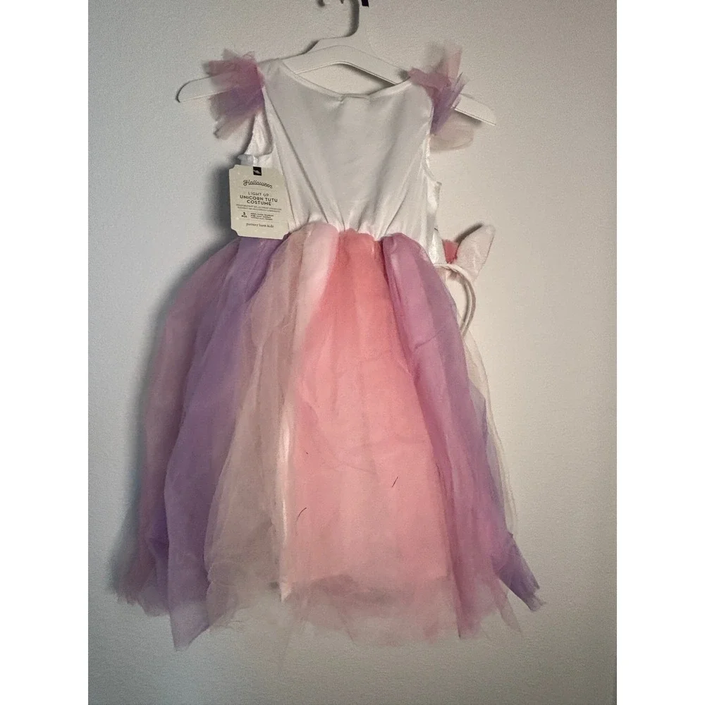 Pottery Barn Kids Light Up Unicorn Tutu Costume Set 3pc Girls Size 7-8 Pink - Picture 2 of 10
